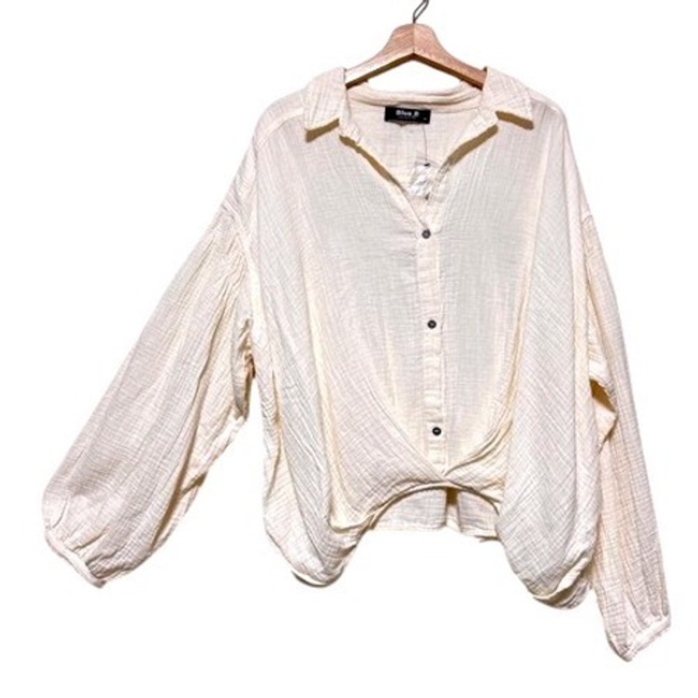 Anthropologie Saturday Sunday Tan Geometric Knit Open Front Blazer Jacket Medium